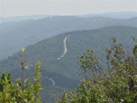 fog hanging in the valleys below the National talimena scenic by-way